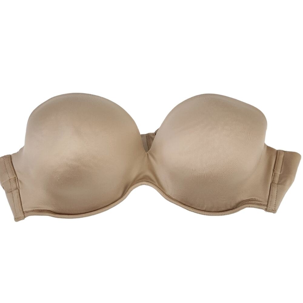 Cacique Strapless Bra 42B Beige Underwire Bra, Padding